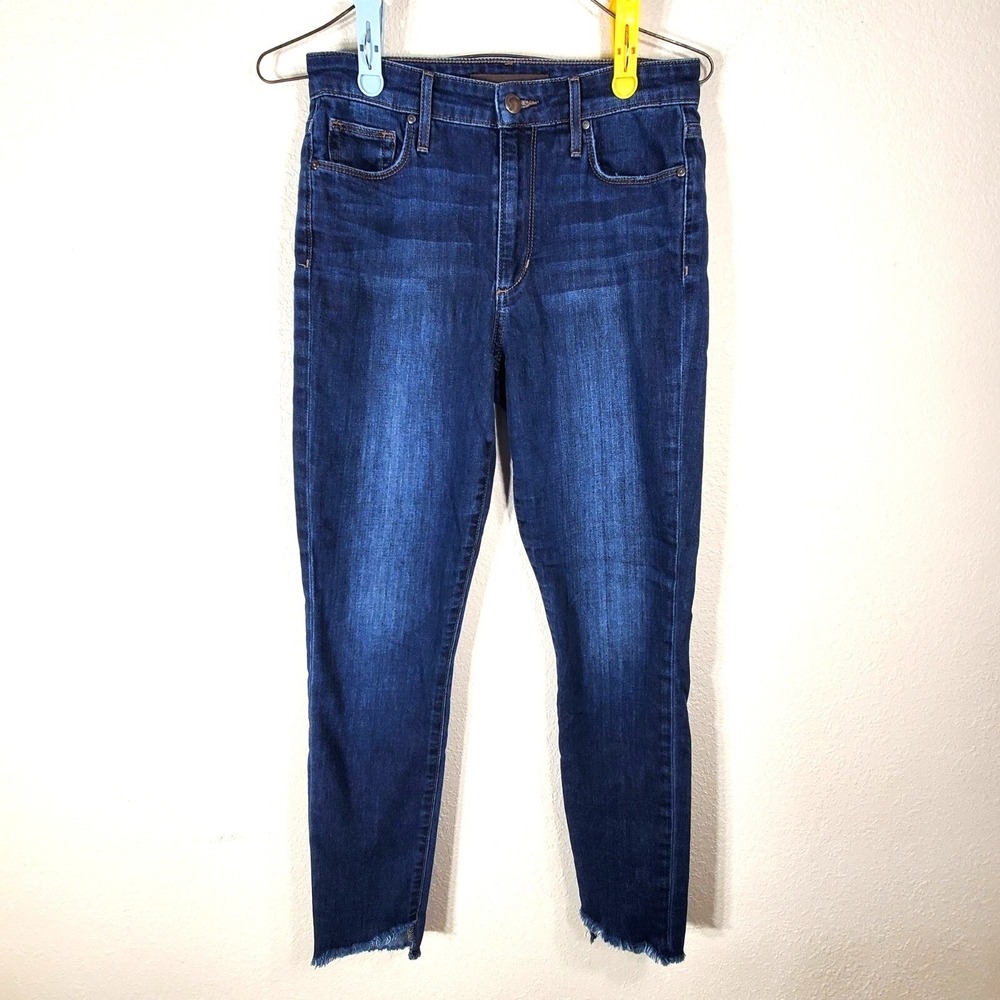 Joes Jeans Womens High Rise Skinny Ankle Jeans W25 Dark Wash Frayed Raw Hem